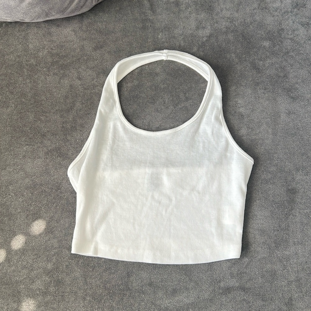 Cute white halter crop top